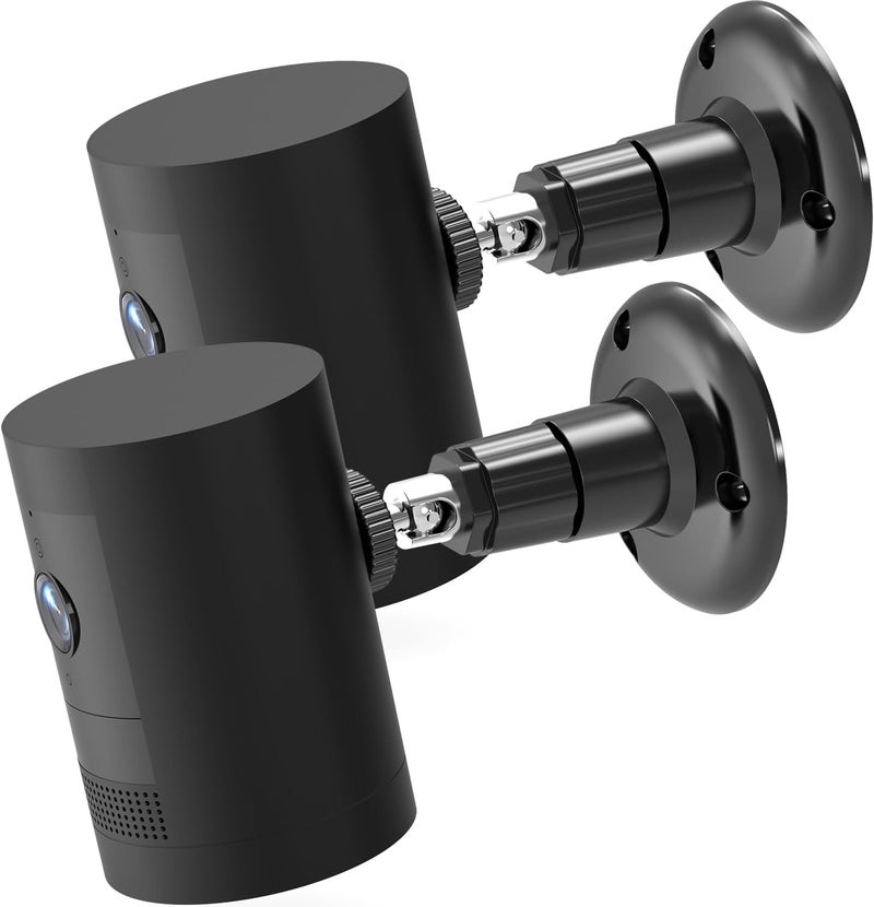 Gresus حامل كاميرا جداري 2Pack، متوافق مع كاميرا R-ing الخارجية (كاميرا Stick Up Battery أو Pro)/Plus/Plug-in/كاميرا داخلية (الجيل الأول)، قاعدة قابلة للتعديل بزاوية 360 درجة لكاميرا خارجية داخلية، أسود - Image 1